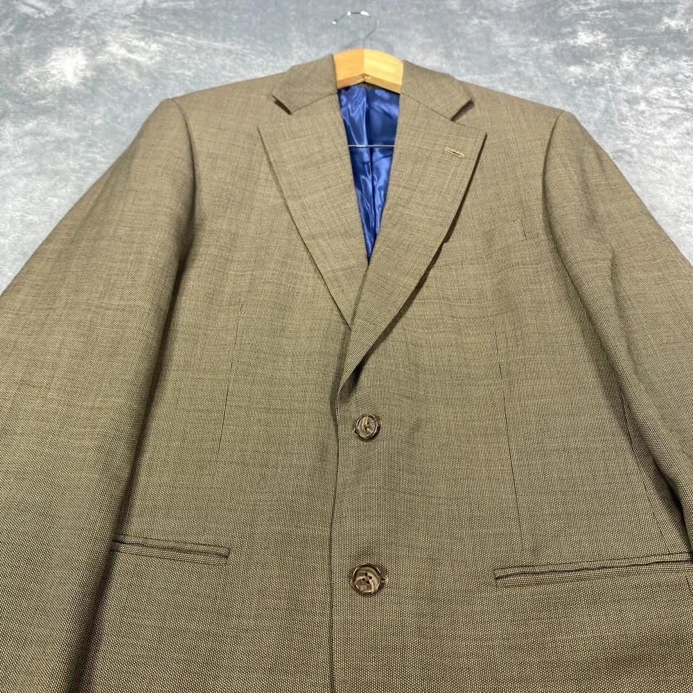 Paul Frederick Sport Coat Blazer Men 38R Birdseye Check Wool Cashmere Jacket